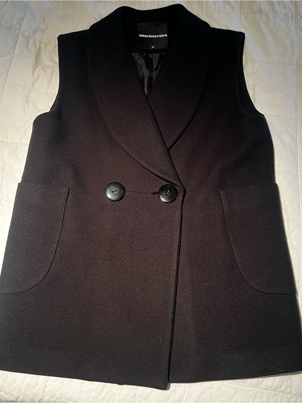 Double-Breasted Vest with Shawl Collar